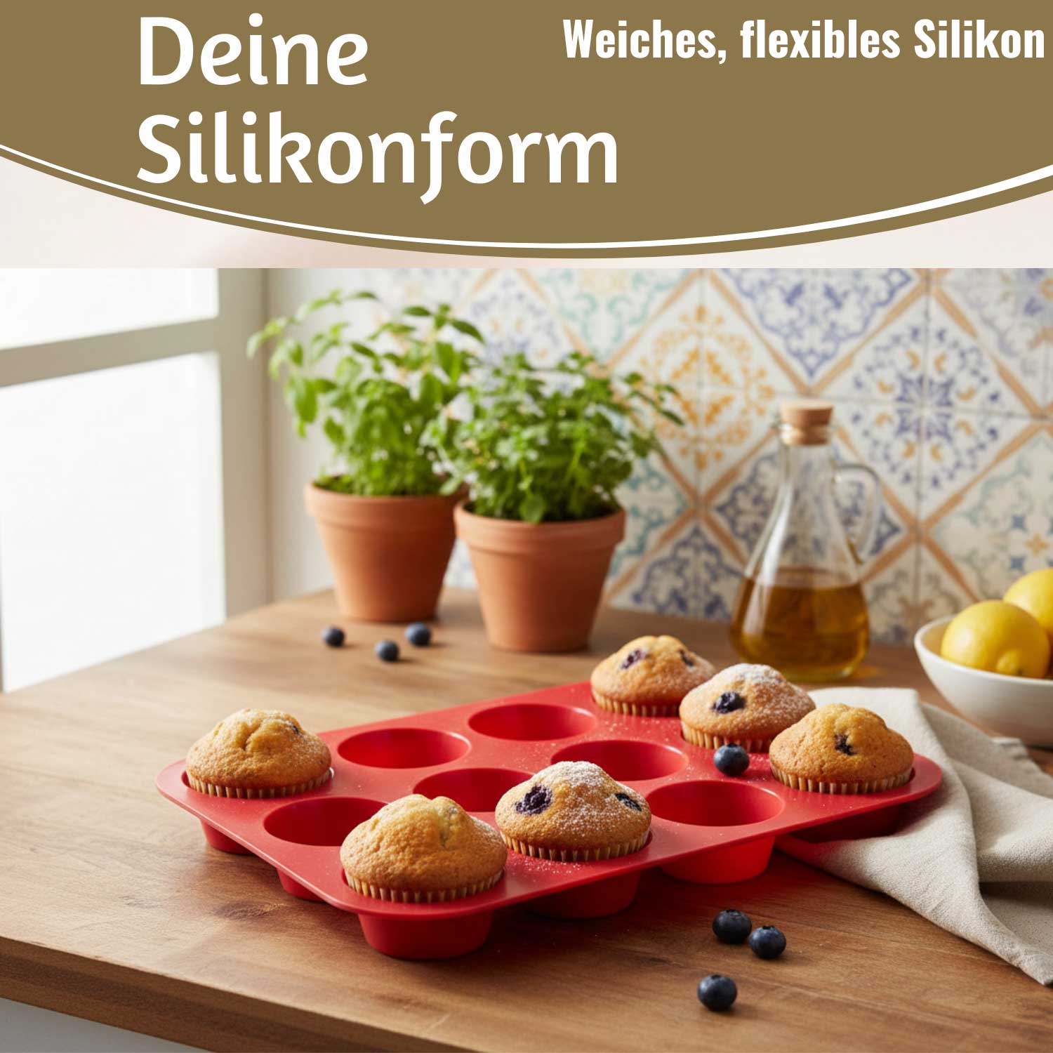 LS-LebenStil Muffinform Silikon 12er 33x25cm