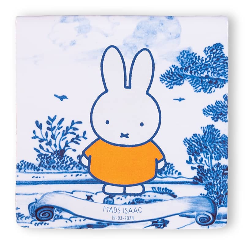 Storytiles Delft Blue Hier ben ik Wandfliese S 10x10 cm Miffy