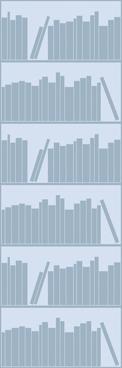 Mineheart Bookshelf Tapete Navy Bücherregal Outline