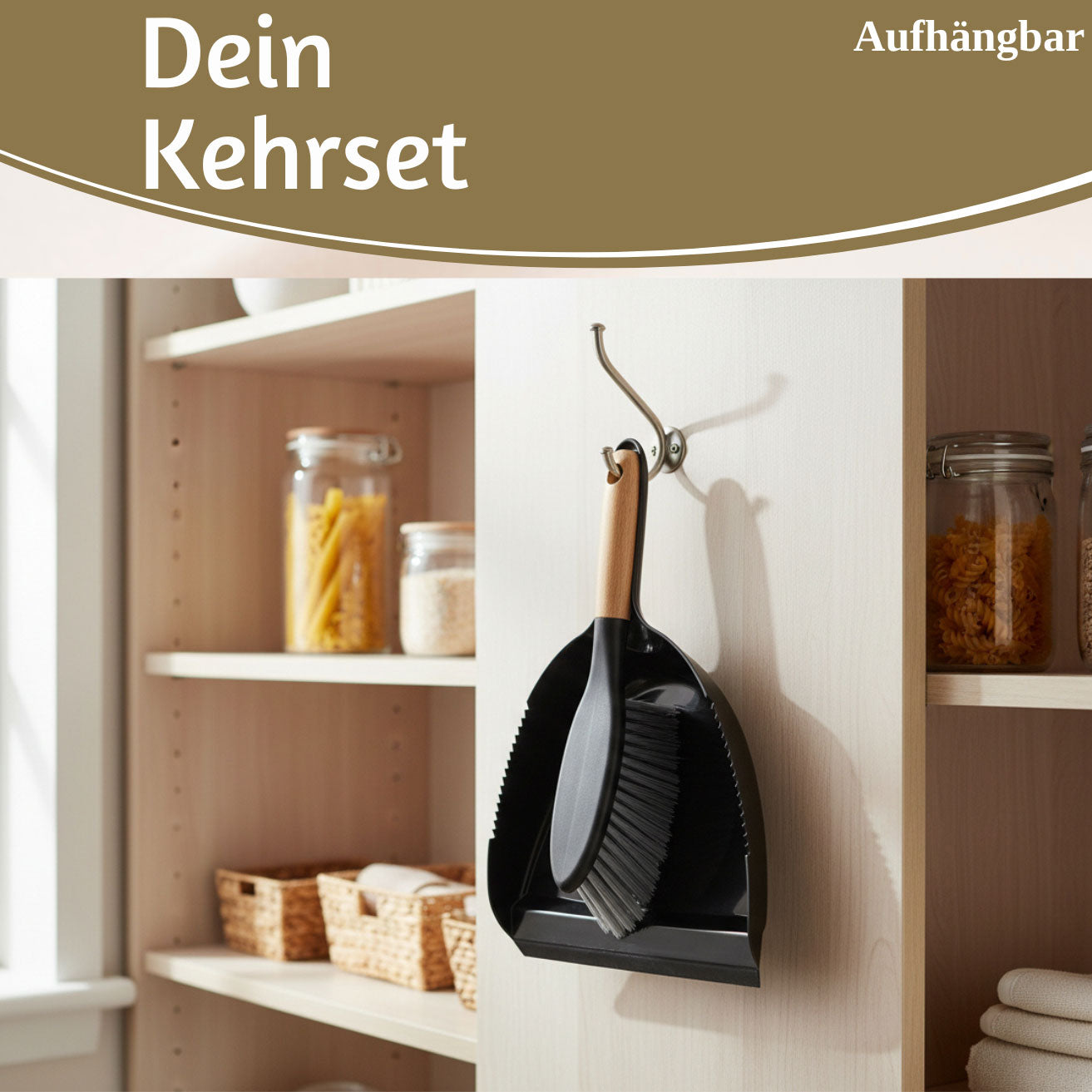 LS-LebenStil Küche & Haushalt Kehrset Kehrblech Handfeger 32x22cm