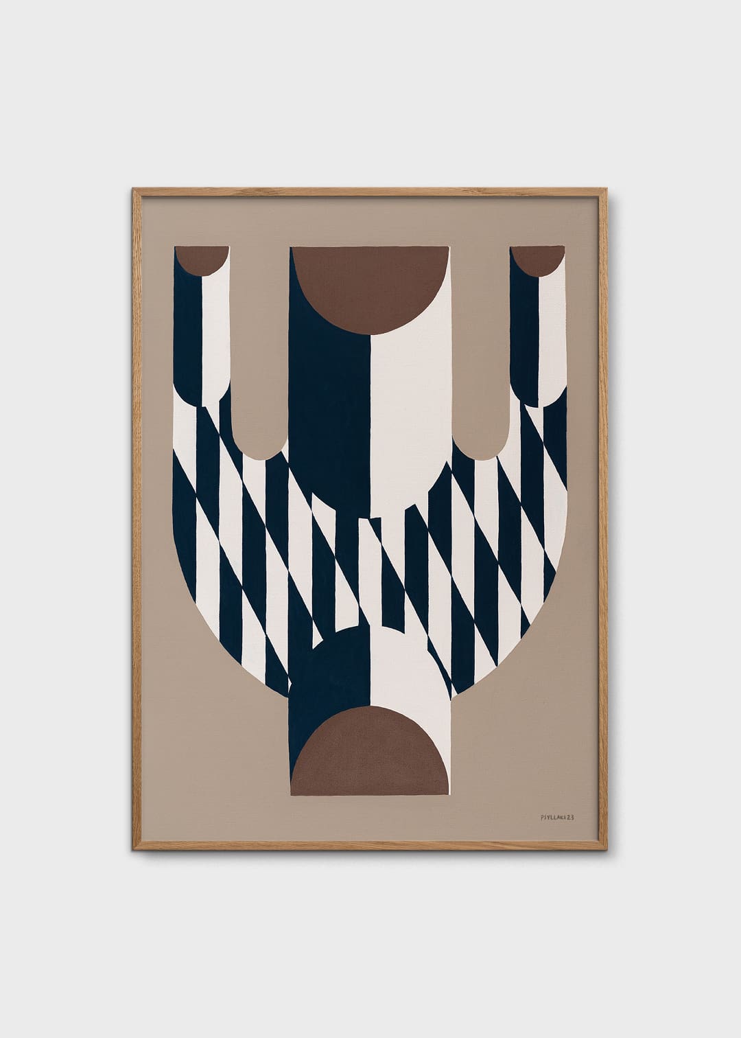 The Poster Club Vase with Diagonal Poster 30x40 Beige