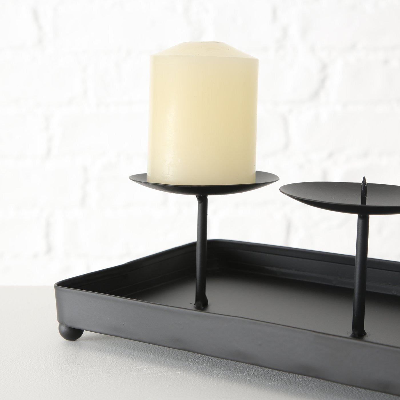 LS-LebenStil Möbel & Wohnen Kerzenschale Eisen 40cm Schwarz