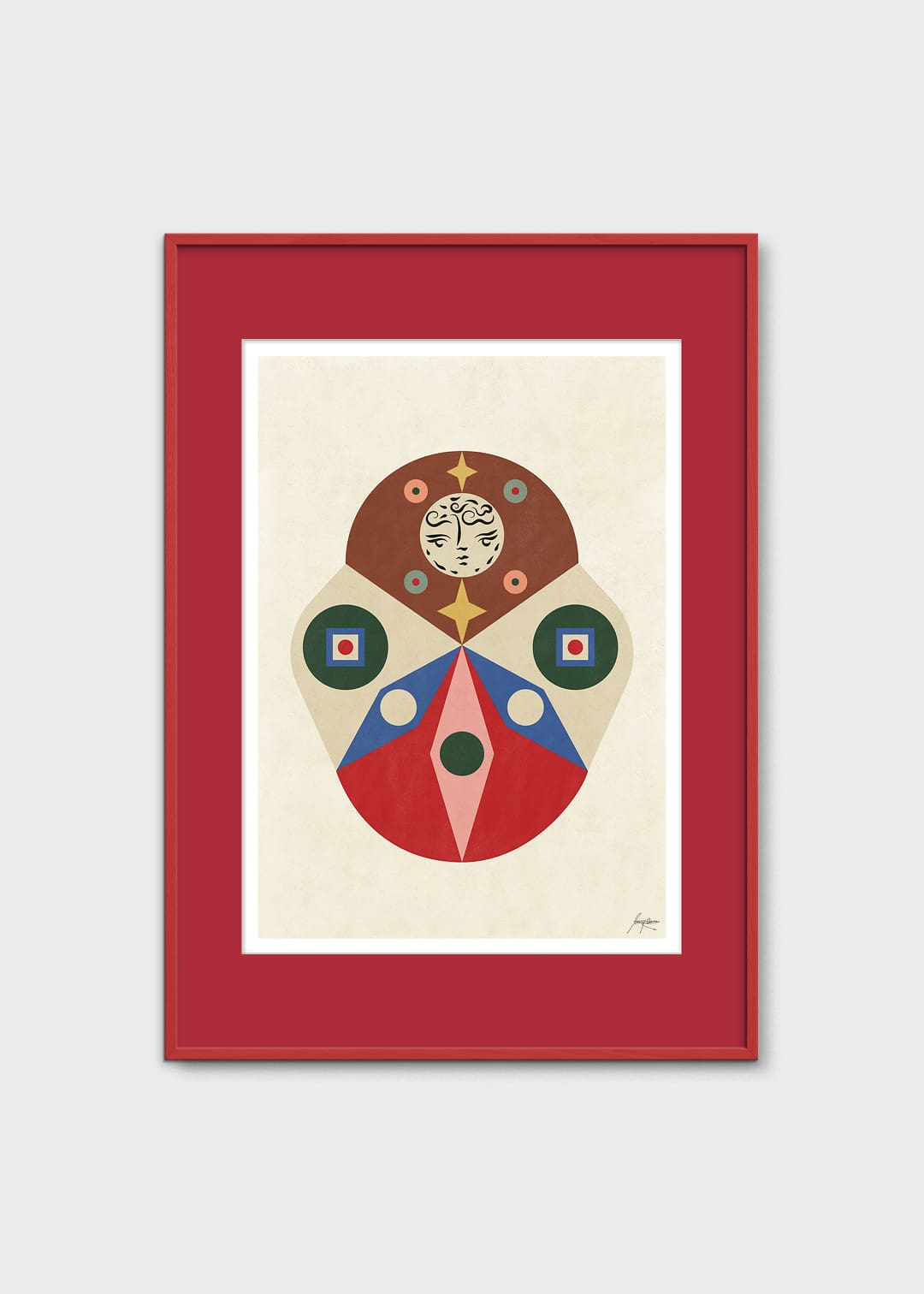 The Poster Club Sirius Kunstdruck A4 braun-rot abstrakt