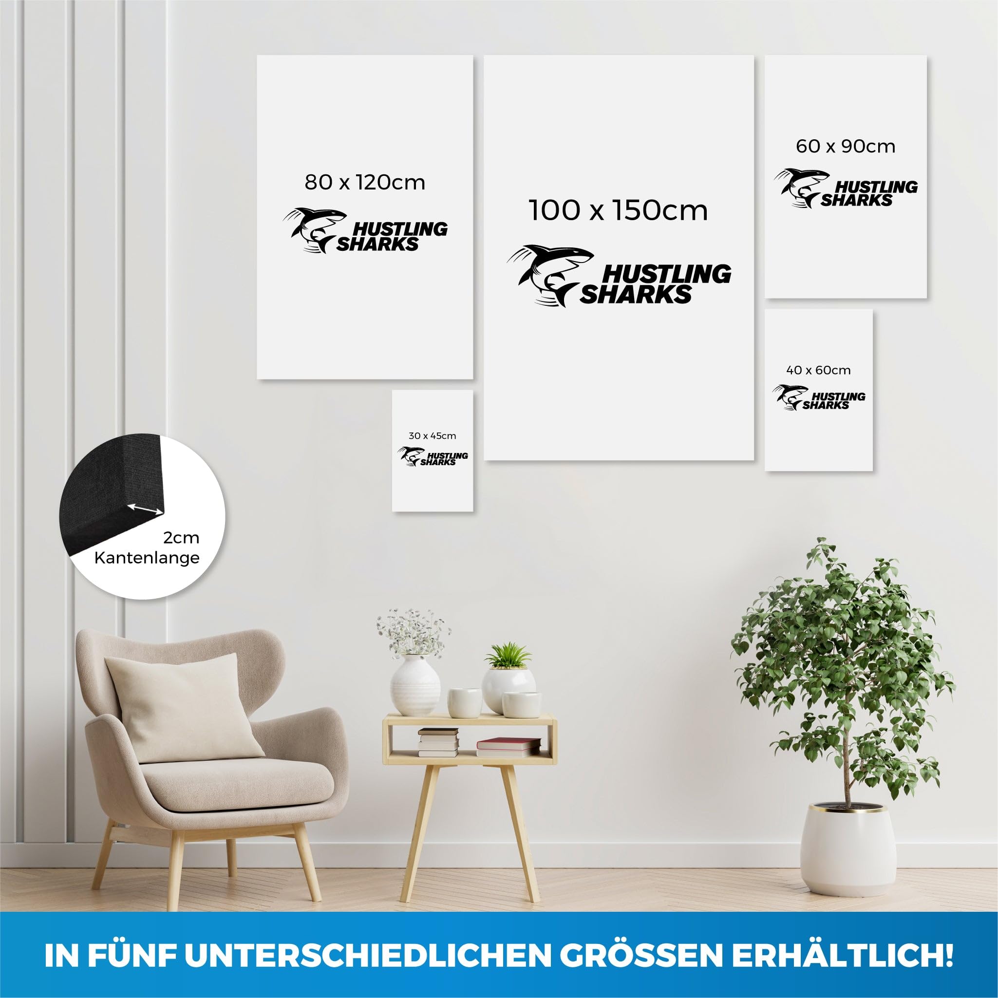 Hustling Sharks Wandbilder Hyena Graffiti Wandbild 40x60 cm