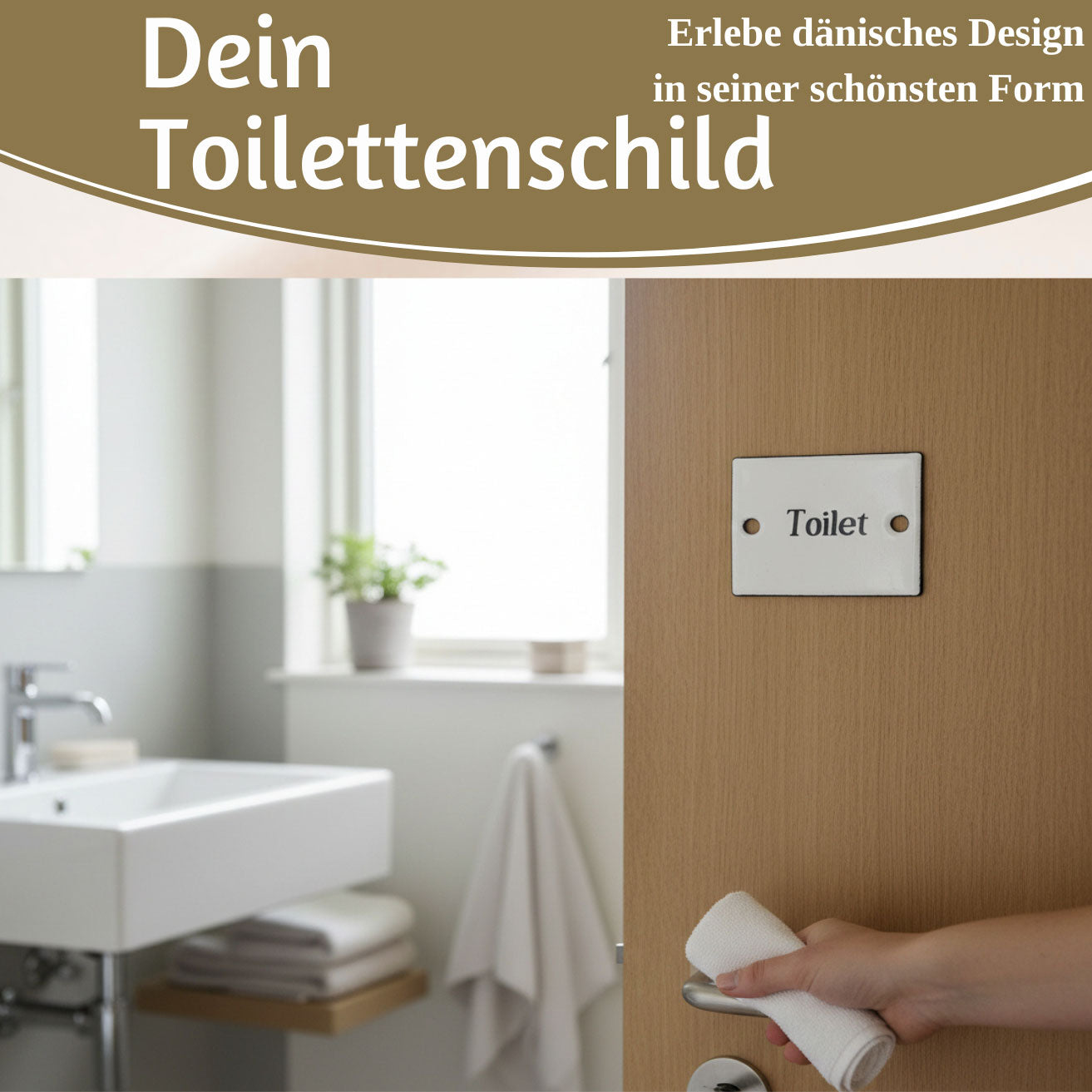 LS-LebenStil Toilet Türschild Emaille weiß 6x5 cm Retro