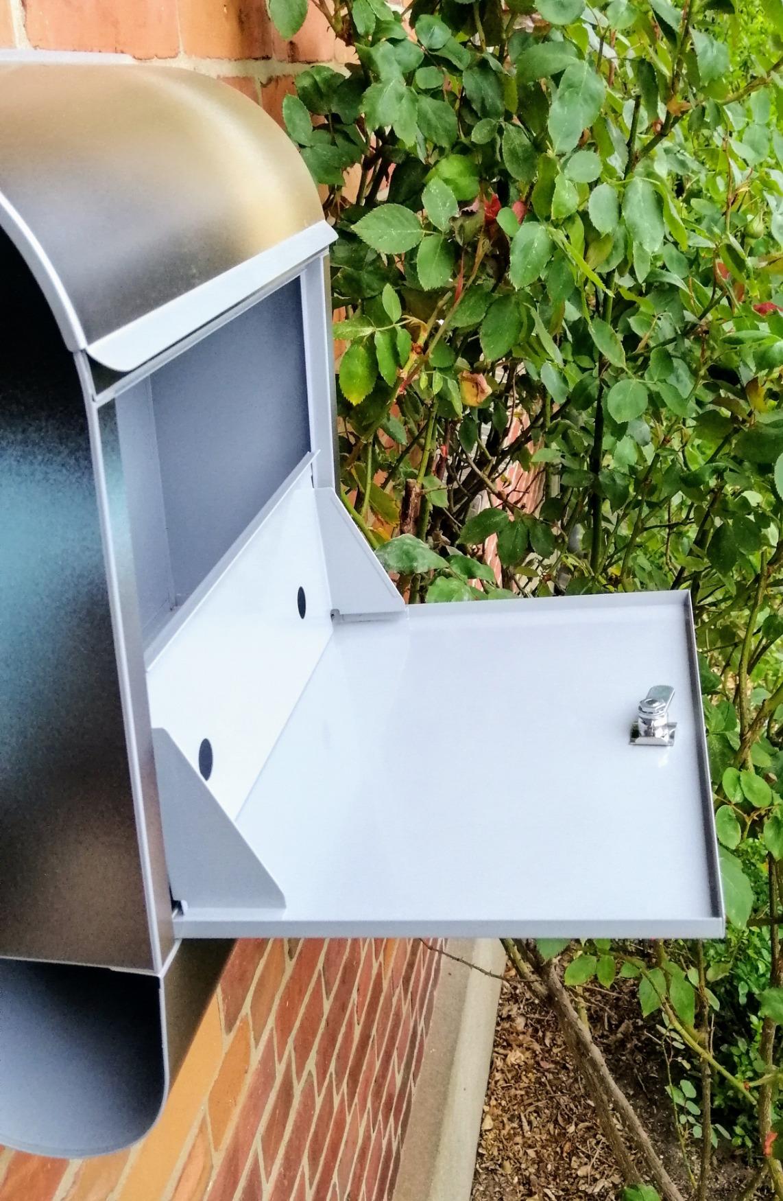 Banjado Briefkasten Wunschmotiv Silber Zeitungsfach A4 Stahl