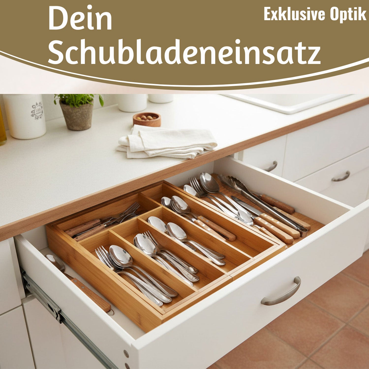 LS-LebenStil Küche & Haushalt Besteckkasten Holz 28-45cm