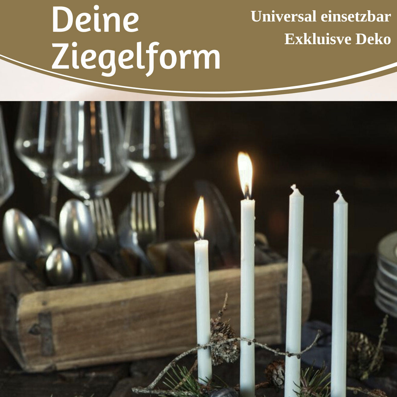 LS-LebenStil Möbel & Wohnen Ziegelform Unika 31cm Braun 3-fach Holzbox