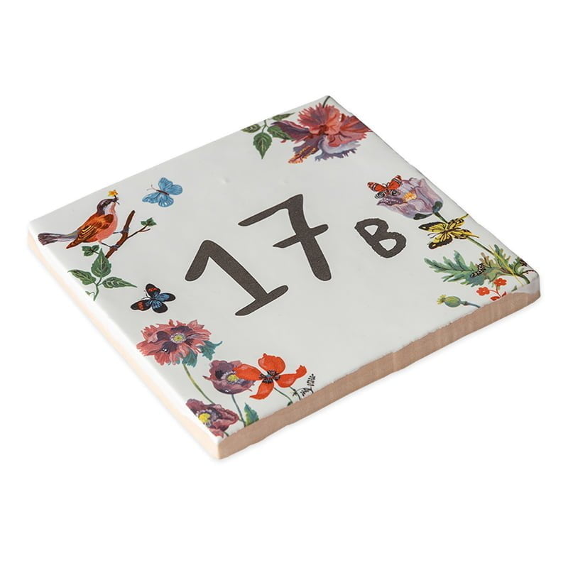 Storytiles Delft Blue Vlinders Hausnummer Wandfliese S 10x10 cm