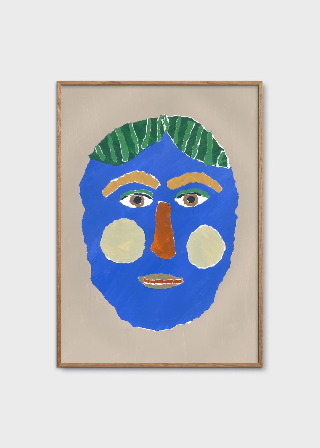 The Poster Club Green Hair Portrait Poster 30x40 blau