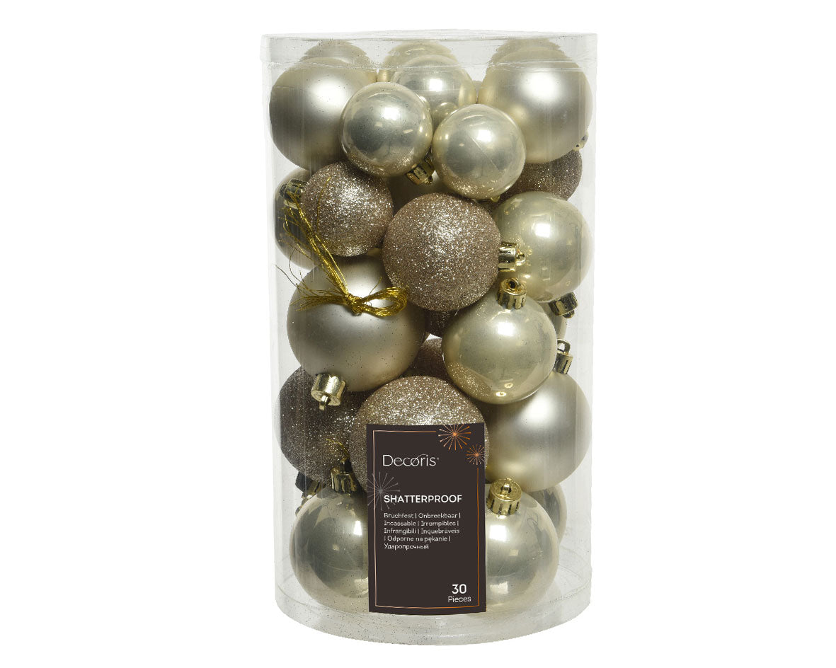LS-LebenStil Weihnachtskugeln 30tlg Perle 4-6cm Kunststoff matt