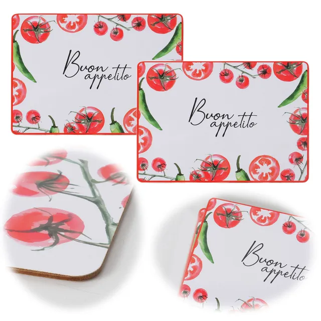 LS-LebenStil Italia Tischset Kork 40x30cm 2er Set Buon Appetito