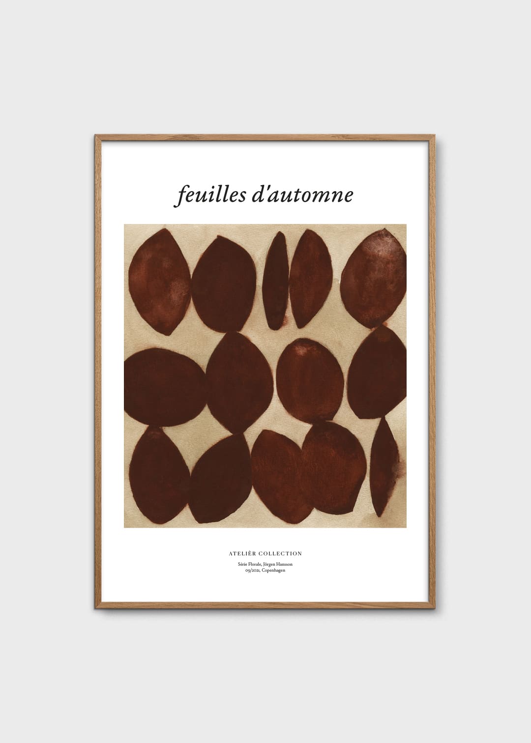 The Poster Club Art Prints Feuilles d'Automne Poster A4 braun