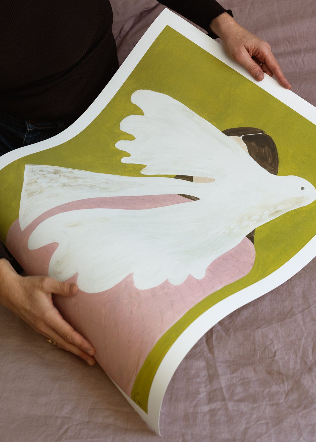 The Poster Club Art Prints Bird and Woman Poster 30x40 cm grün