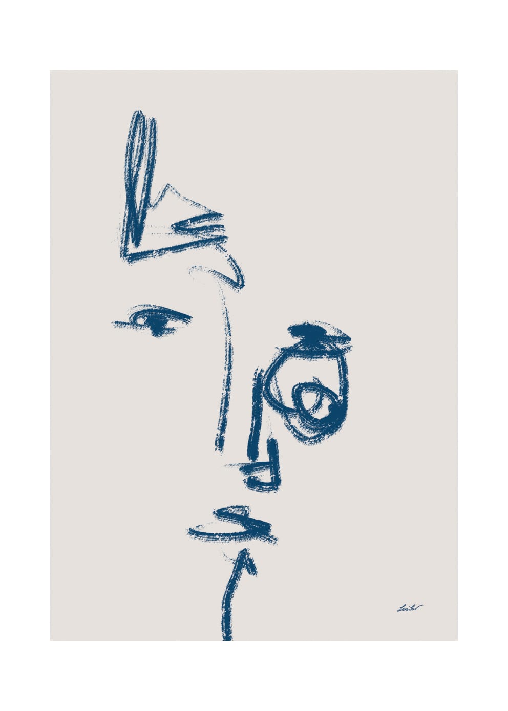 The Poster Club Tres de Cinco Poster 30x40 cm Blau