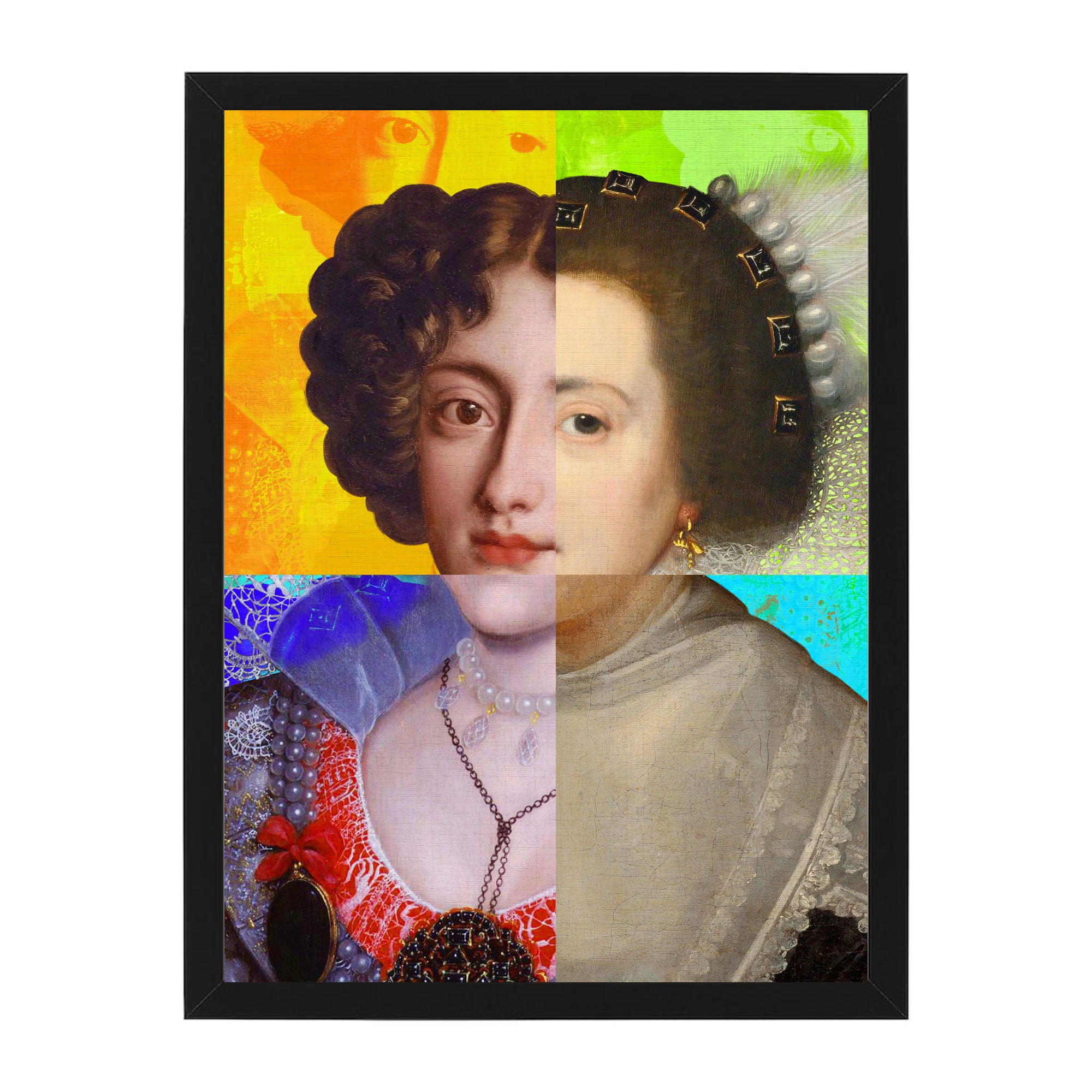 Mineheart Lady Puzzled Portrait Wandbild Rot Lila 40x50