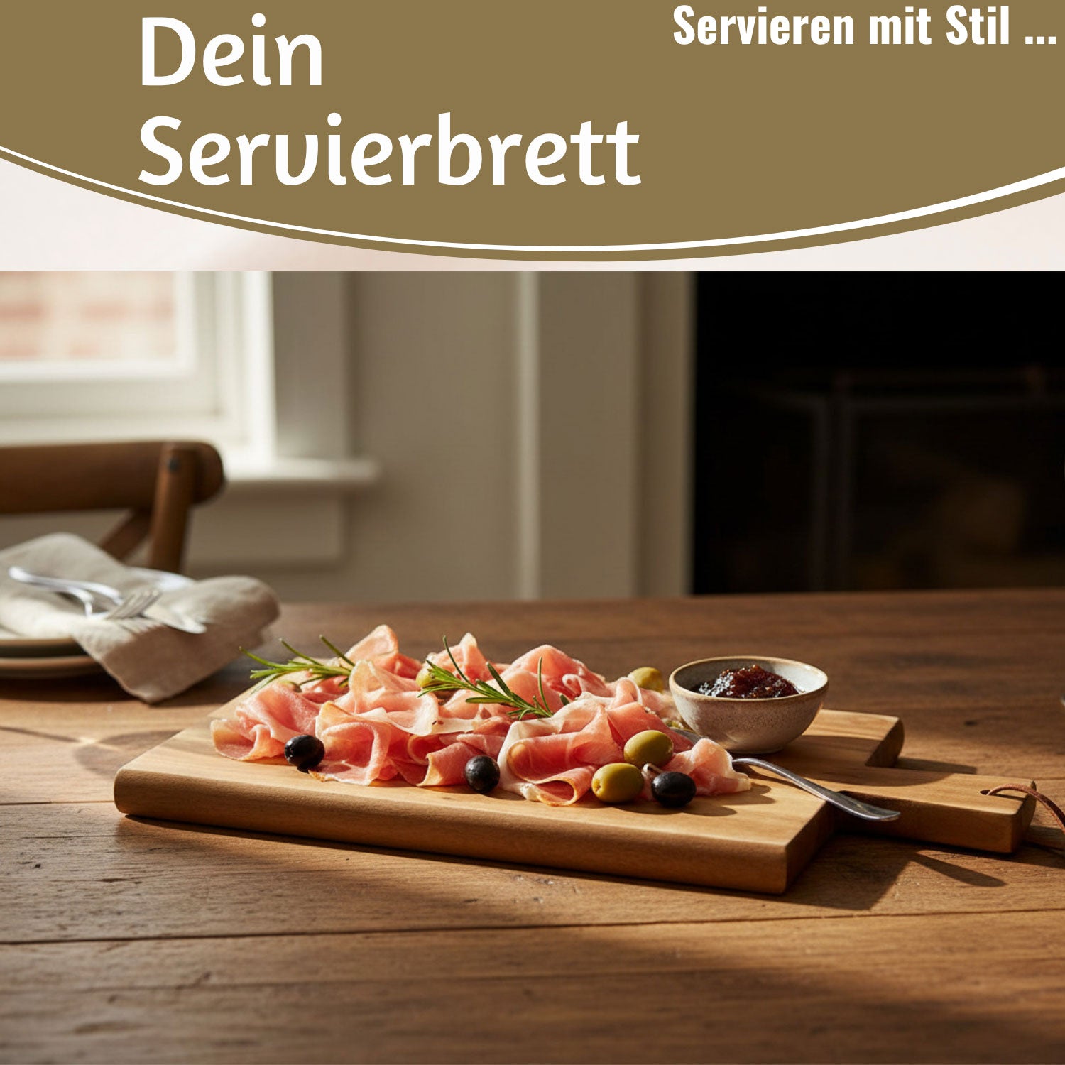 LS-LebenStil Küche & Haushalt Griffbrett Schneidebrett 45 cm Akazie