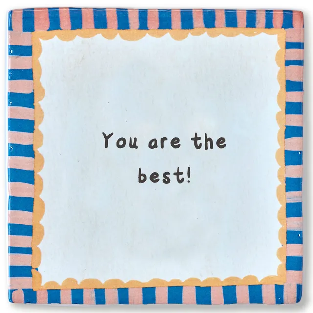 Storytiles Delft blue Bunte Umrahmung Fliese 10x10 cm mit Text
