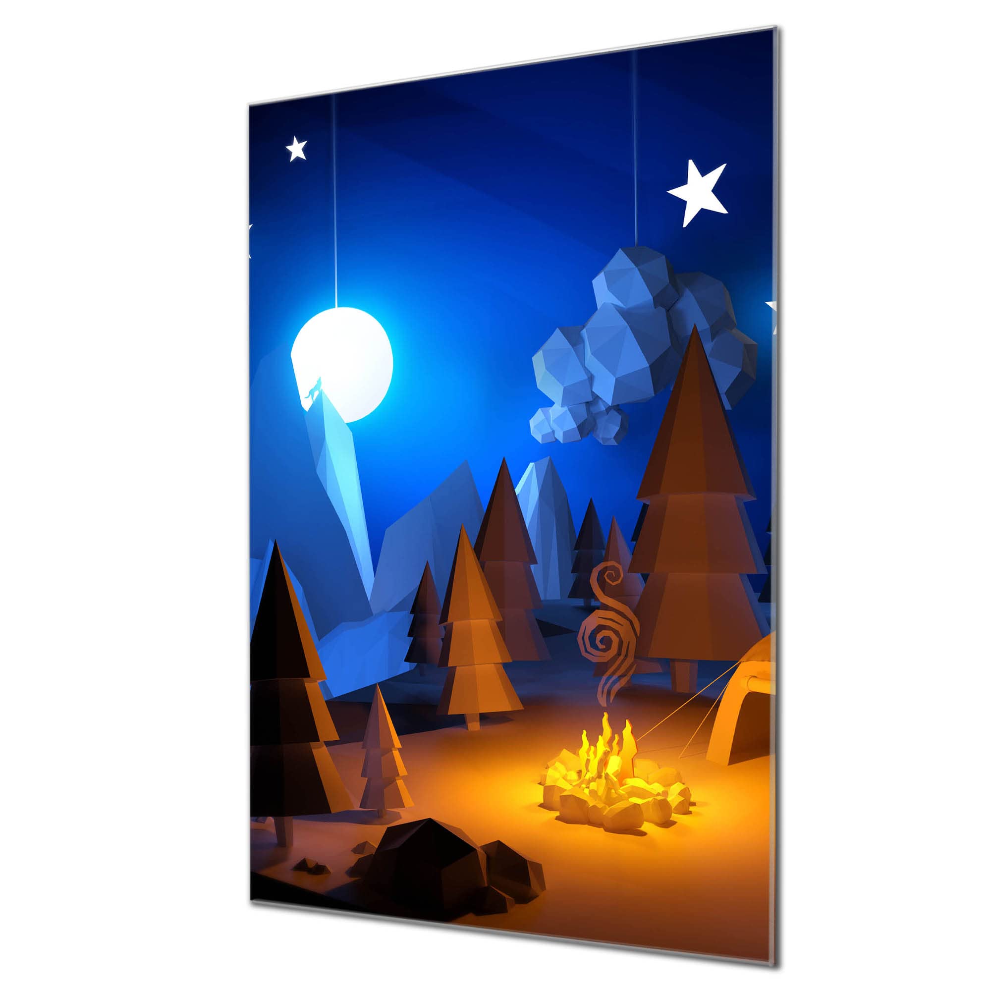 Banjado Magnettafel Sunset Glasmagnettafel 40x60 cm Camping