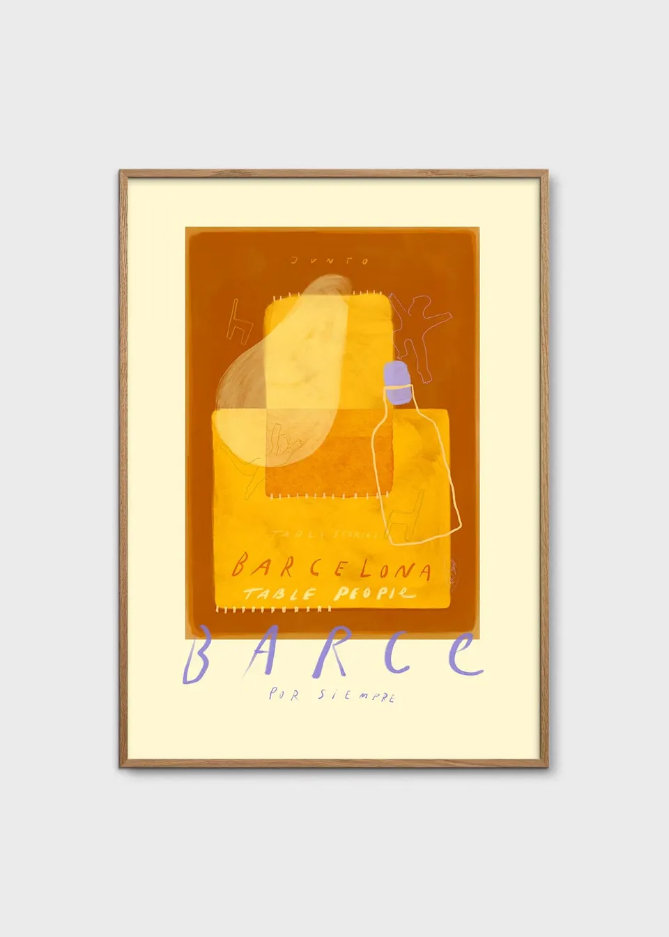 The Poster Club Barce Poster A4 beige lila