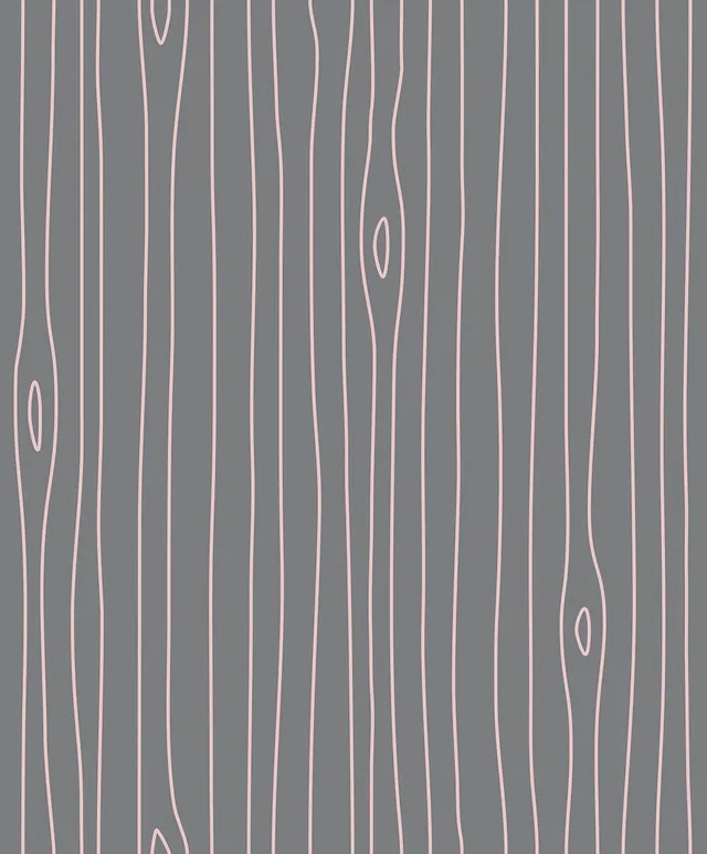 Mineheart Wallpaper Grey Pink Woodgrain Outline Tapete Pastell