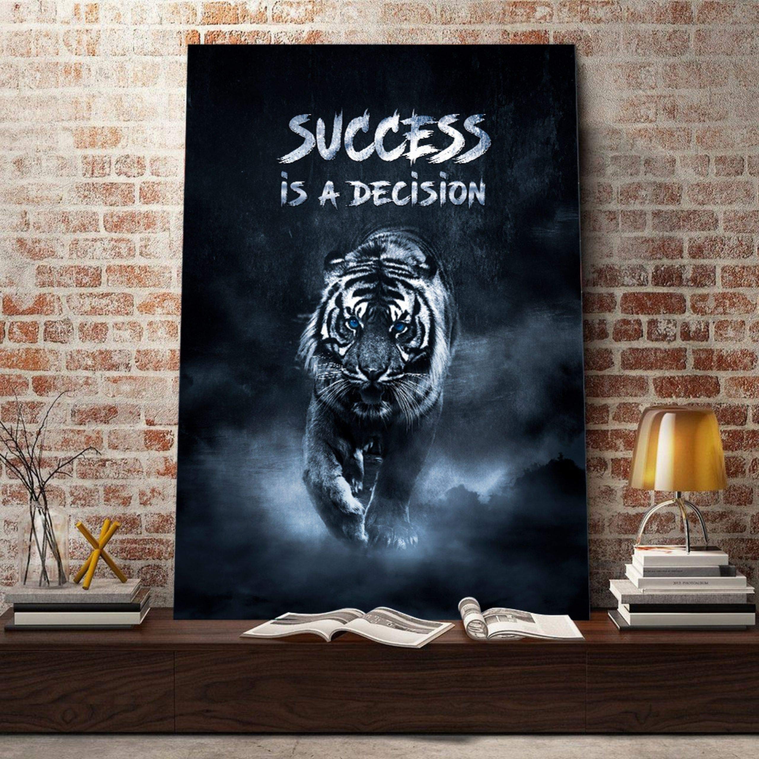 Hustling Sharks Success is a Decision Leinwandbild 30x45 cm
