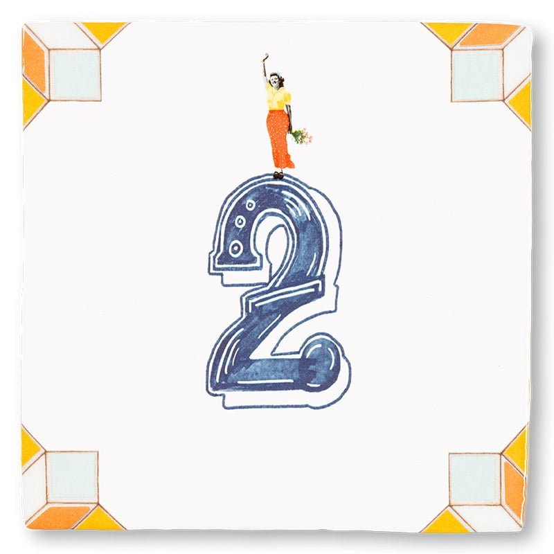 Storytiles Delft Blue t Meisje telt Fliese S 10x10 cm personalisiert