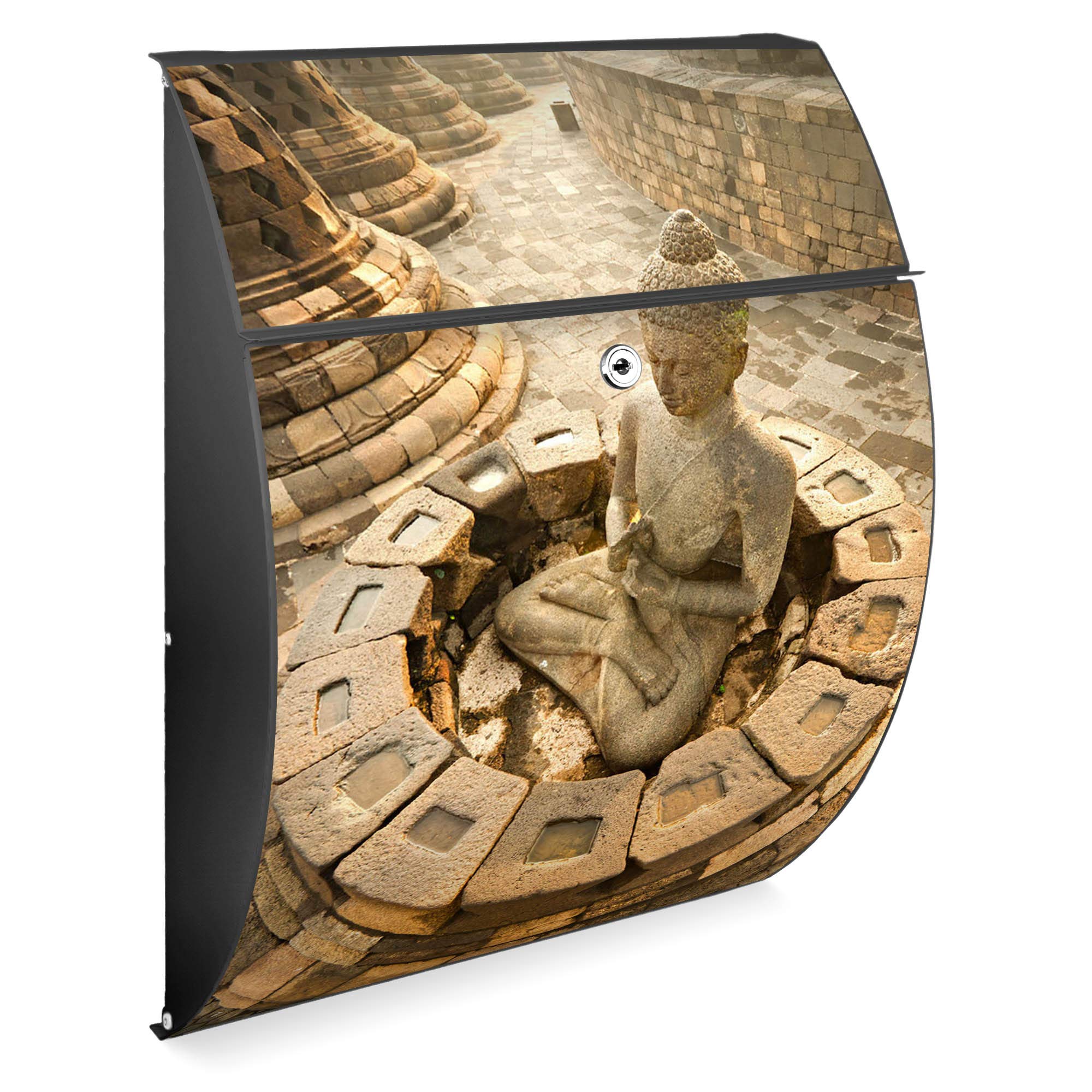 Banjado Riviera Briefkasten Anthrazit Sitzender Buddha A4