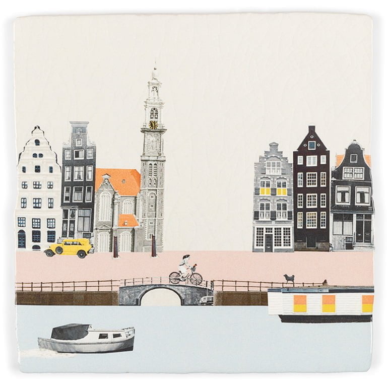 Storytiles Delft Blue Struinen Amsterdam Wandfliese S 10x10 cm Grachten
