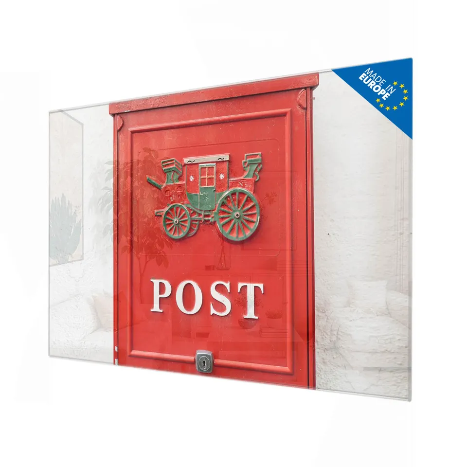 Banjado Magnettafel Postkasten Nostalgie Magnetboard 120x80 cm Glas