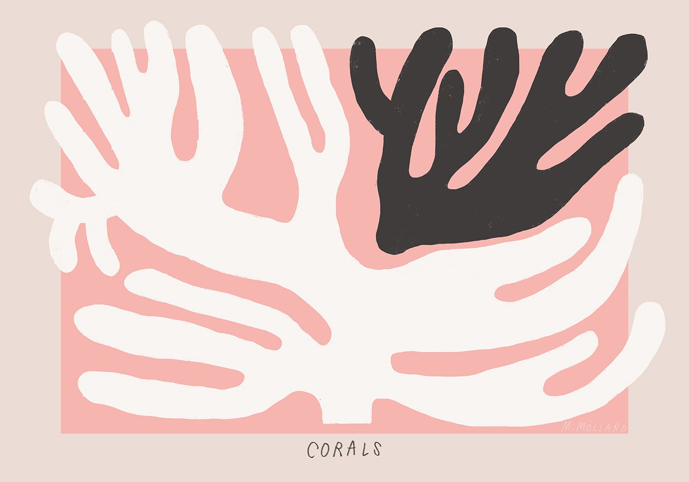 The Poster Club Corals Kunstdruck 30x40 cm rosa-weiß