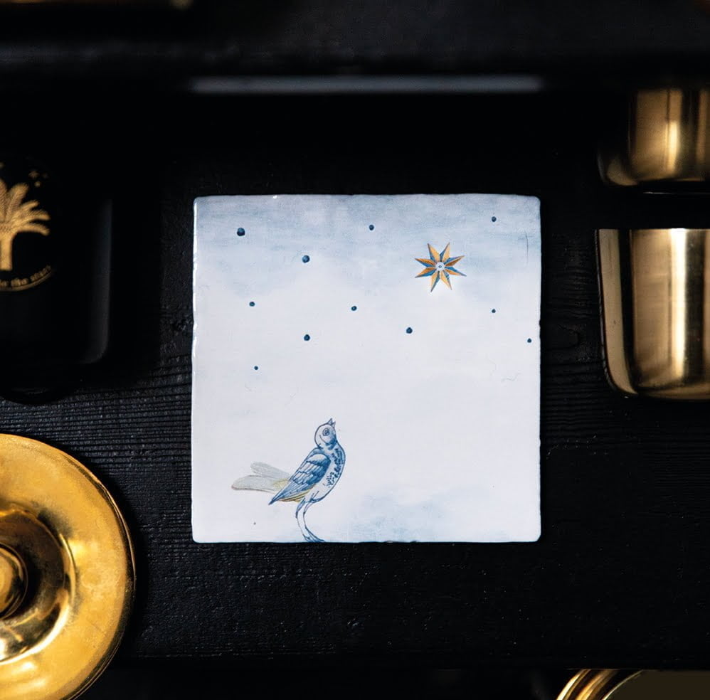 Storytiles Delft Blue Voor altijd Fliese S 10x10 cm mit Gold