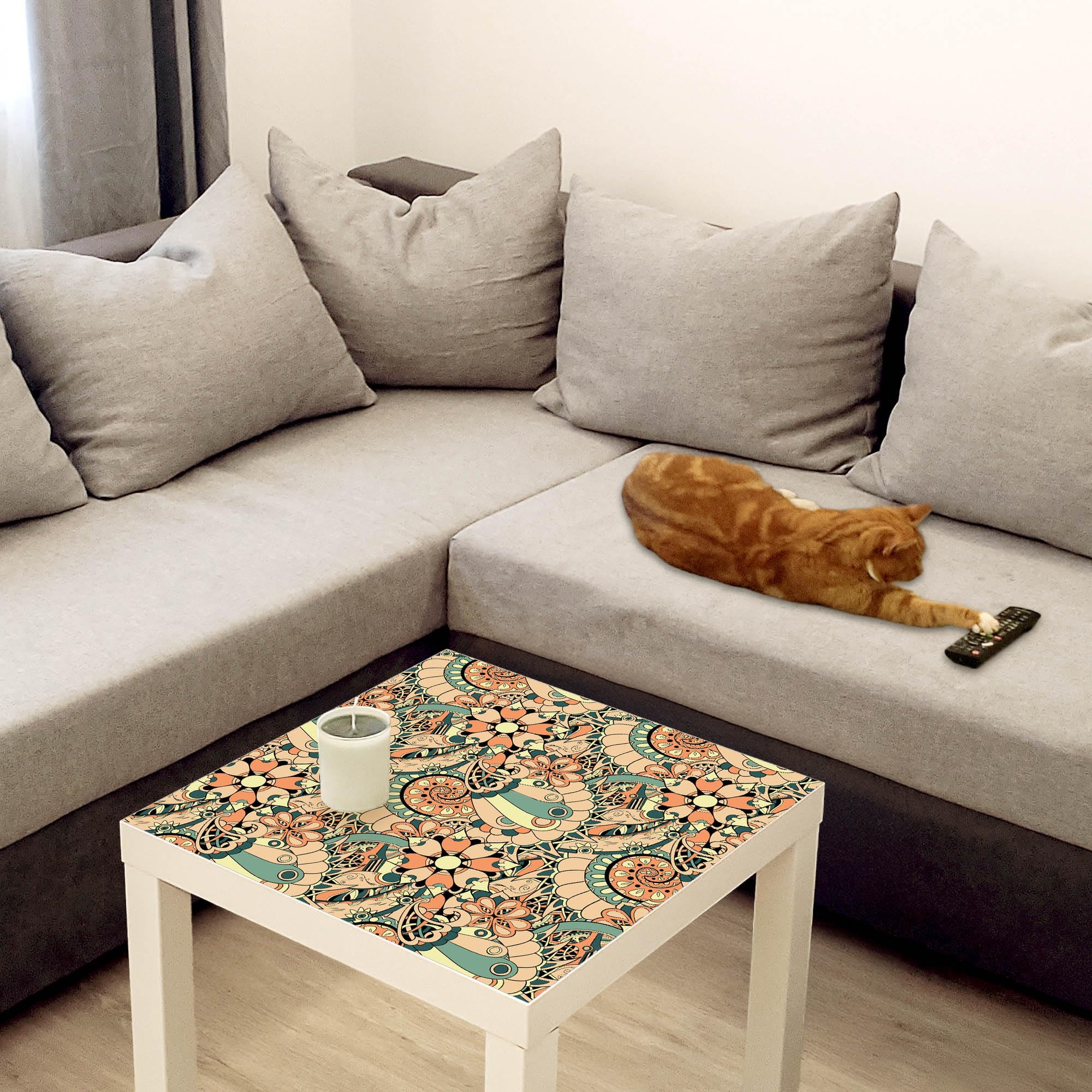 Banjado Möbelfolie Vintage Flower 3 Tischfolie 55x55