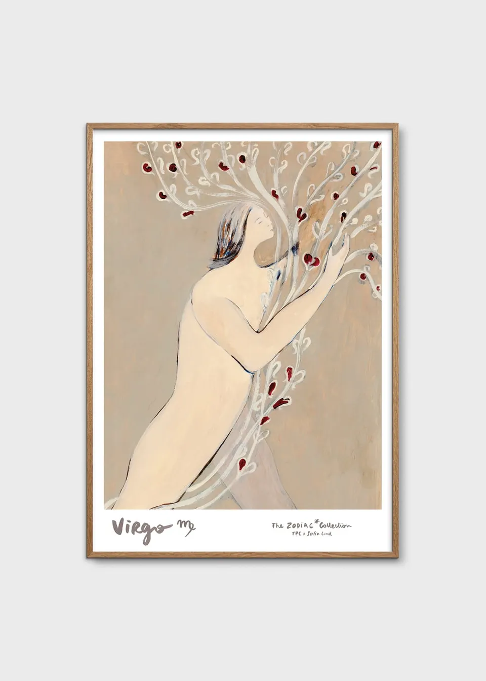 The Poster Club Virgo Kunstdruck A4 beige-rot Sternzeichen