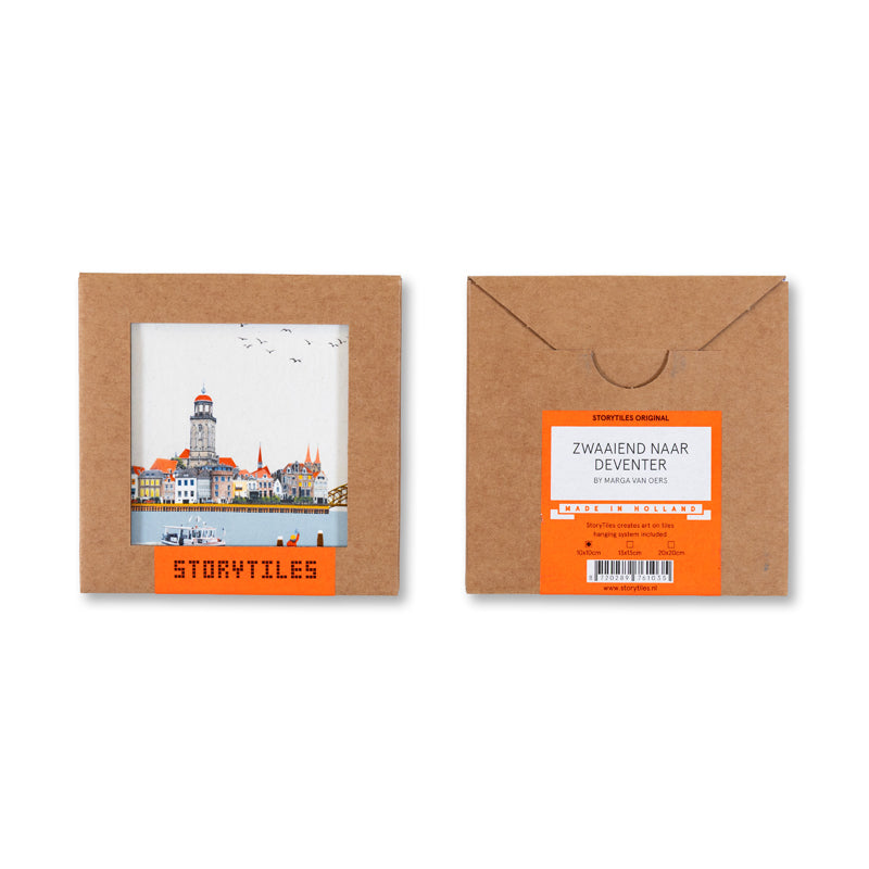 StoryTiles Delft Blue Deventer Fliese S 10x10 cm Stadtmotiv