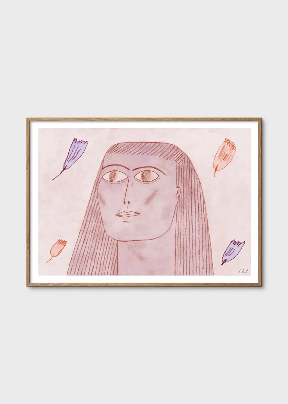 The Poster Club Art Prints Flower Lady Poster A4 rosa