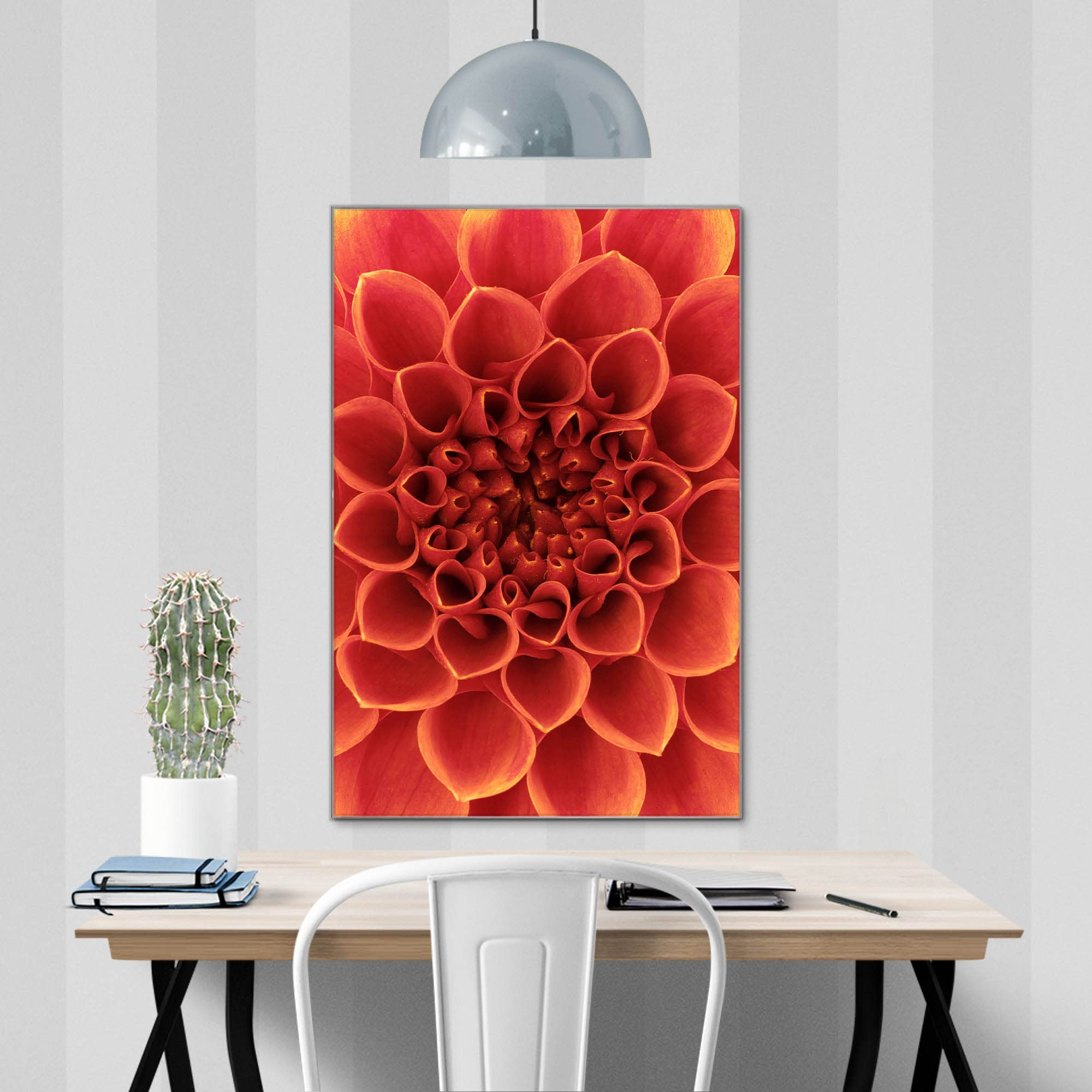 Banjado Magnettafel Orange Chrysantheme Board 40x60 Glas