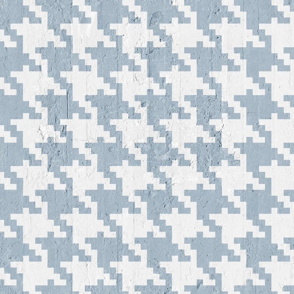 Mineheart Navy Pied De Poule Tapete Vlies 52cmx10m blau