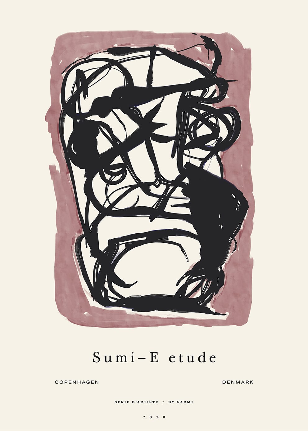 The Poster Club Art Prints Sumi e 03 Kunstdruck 50x70 beige