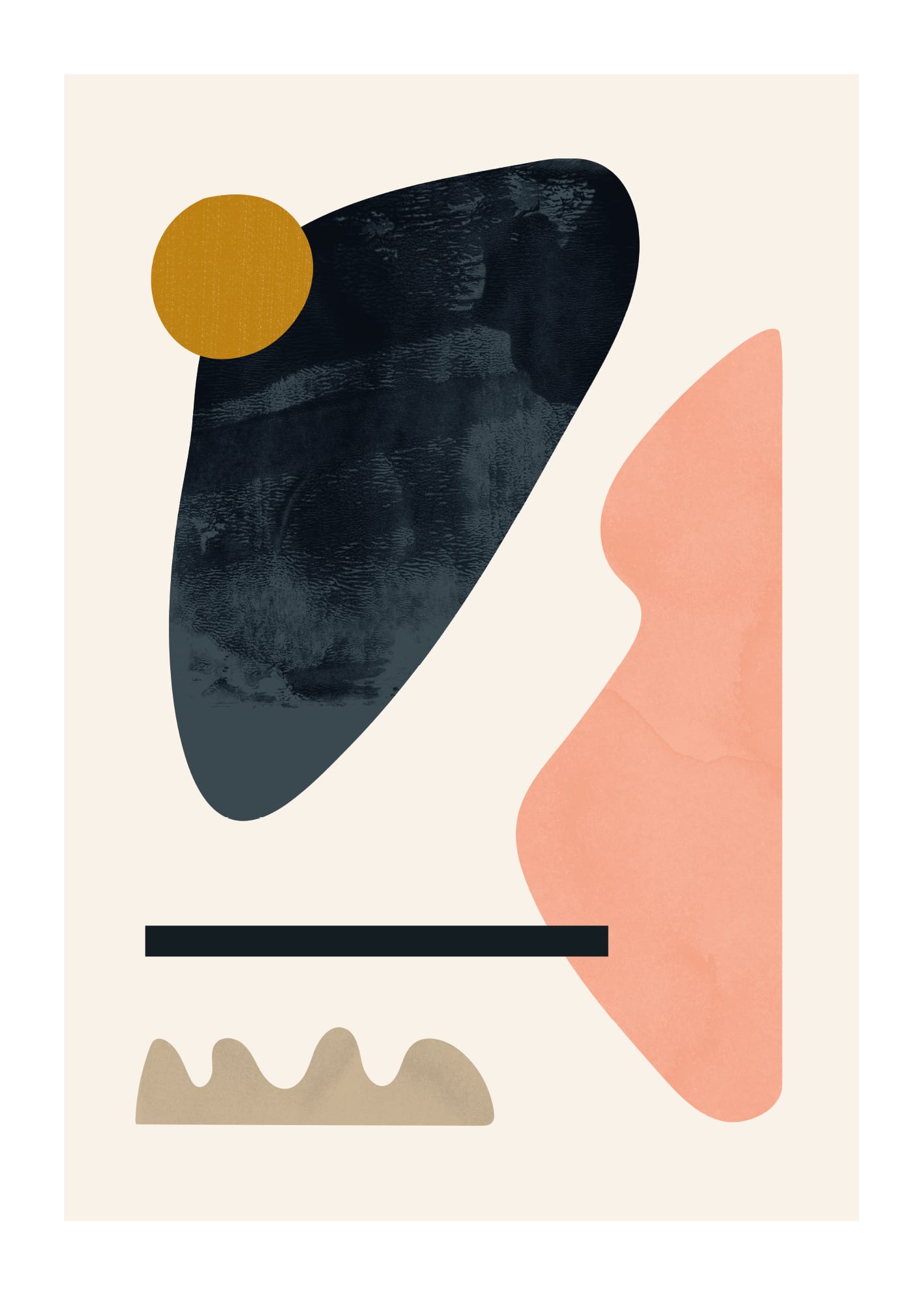 The Poster Club Art Prints Floating Shapes 05 Poster 30x40 cm rosa