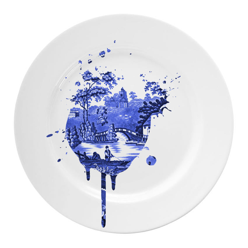 Mineheart Undercover Antique Teller Bone China Blau-Weiß