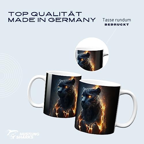 Hustling Sharks Wandbilder Feuriger Panther Tasse 330ml weiß Keramik