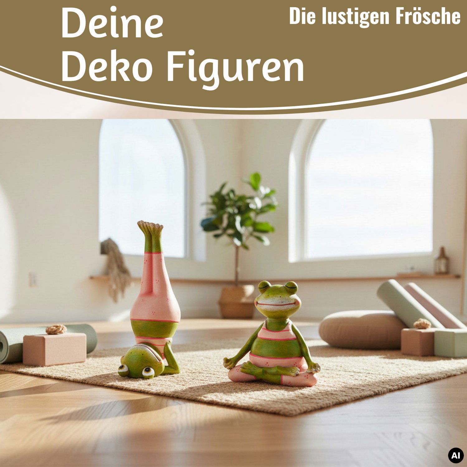 LS-LebenStil Happy Frogs Yoga Frosch Dekofigur 2er Set 11cm