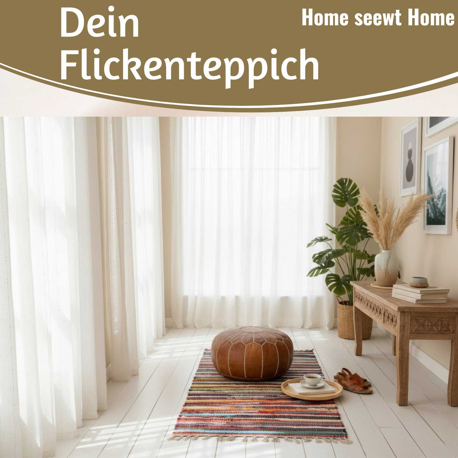 LS-LebenStil Dehli Fleckerlteppich 90x60cm Bunt Baumwolle Boho