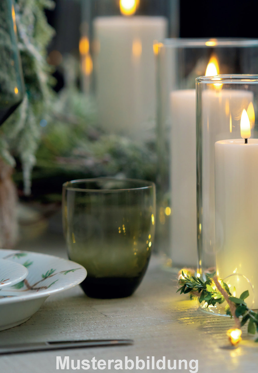 LS-LebenStil Real Flame 3D LED Stumpenkerze 10x10cm Lila