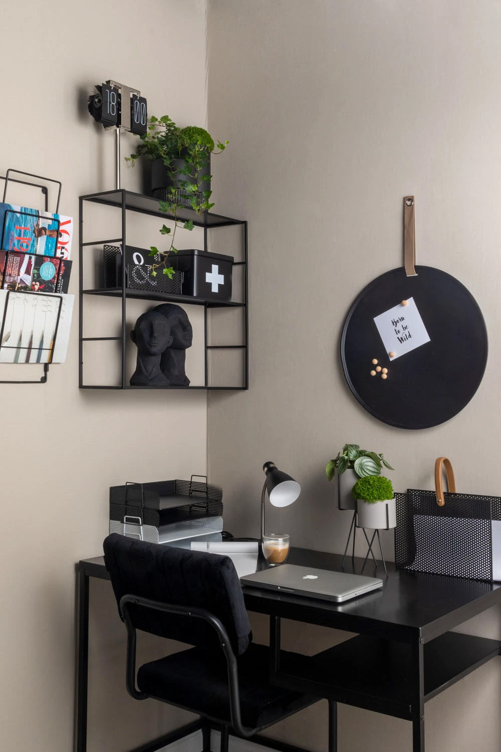 LS-LebenStil Möbel Wohnen Tischlampe List 39cm schwarz silber E27