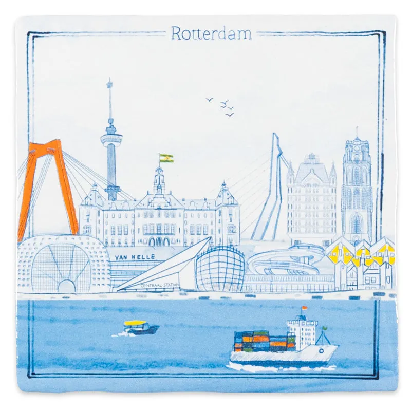StoryTiles Delft Blue Rotterdam Fliese 10x10 Stadt-Motiv