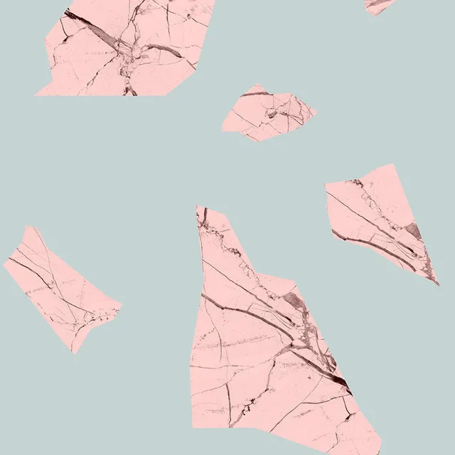 Mineheart Marble Fragment Tapete Rosa Blau A3 Muster Marmor