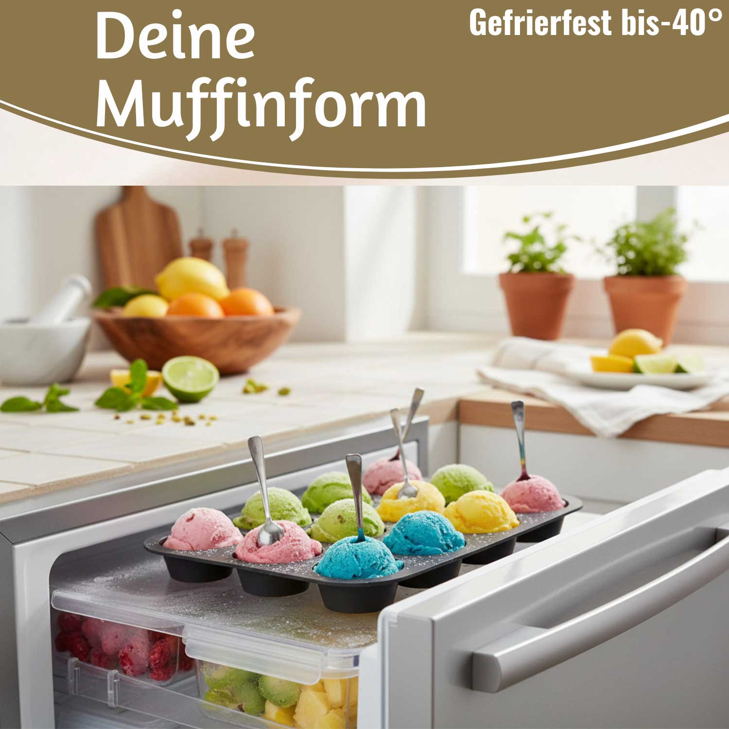 LS-LebenStil Muffinform Silikon 12er 33x25cm