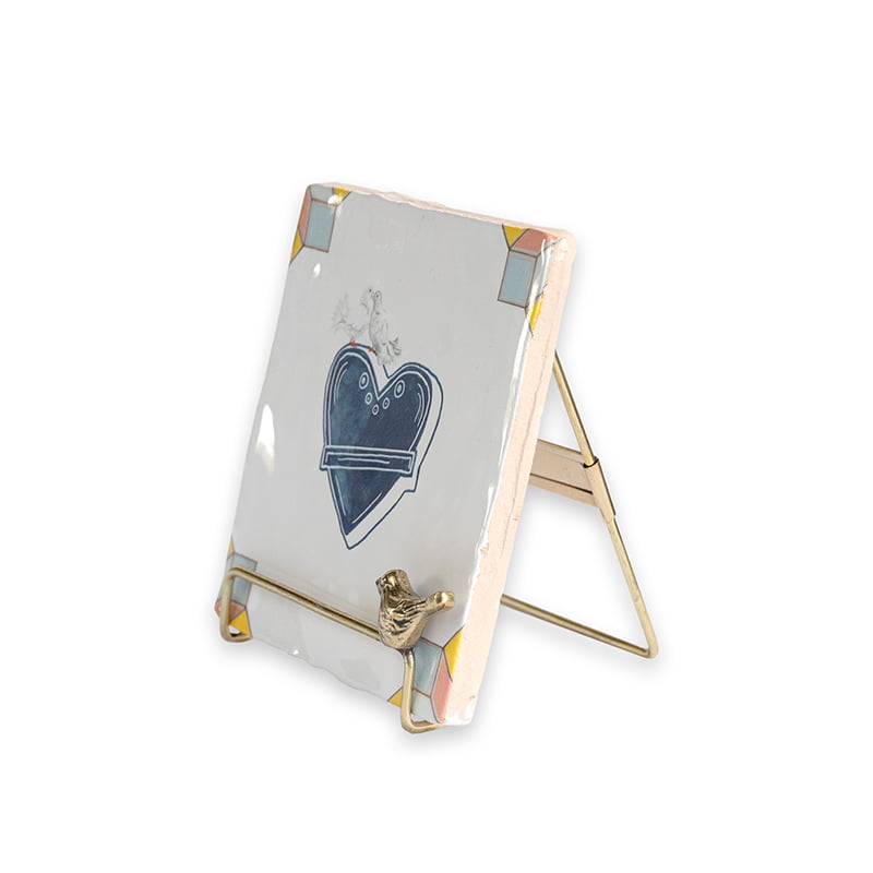 Storytiles Tile Holders Golden Stand Bird Halter Gold Vogel